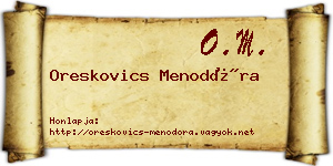 Oreskovics Menodóra névjegykártya